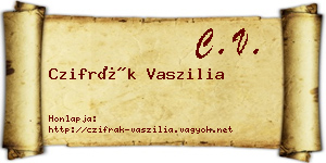 Czifrák Vaszilia névjegykártya